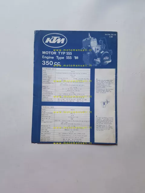 KTM Motore Typ 555 350 1986 catalogo ricambi originale