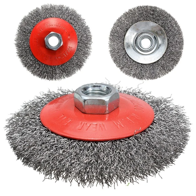 Ruota spazzola filo rotante alta trazione per smerigliatrice angolare M14 filo 100 mm