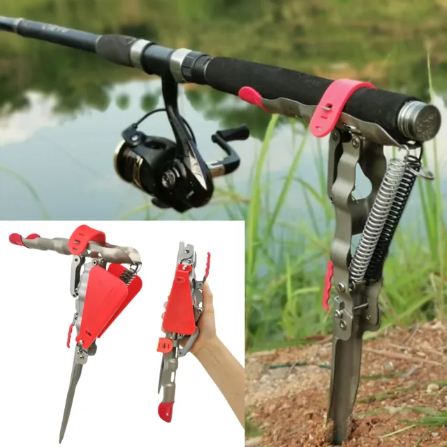 FISHING ROD HOLDER Fishing Rod Can Be Easily Inserted Into The Mud 2 Springs  $40.71 - PicClick AU