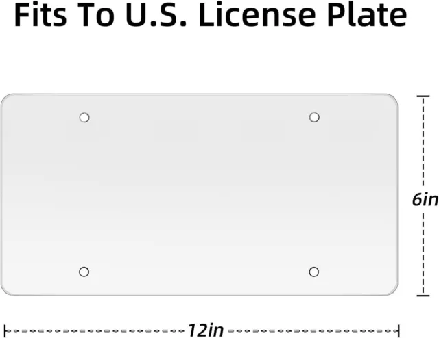 2x Clear Flat License Plate Cover Shield  Plastic Tag Protector