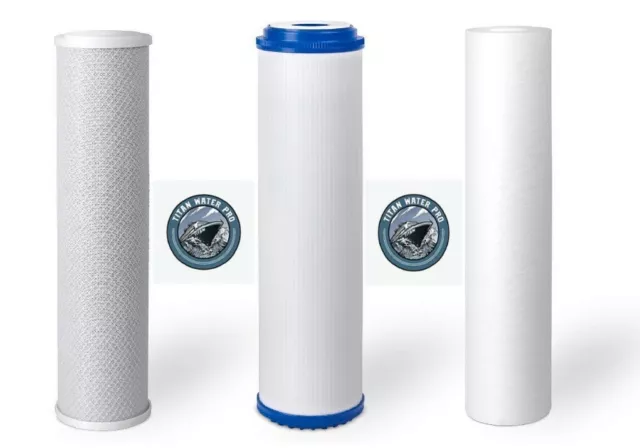 Replacement Drinking  RO Water Filters: Sediment, GAC, Carbon Block 9.75"X2.75"