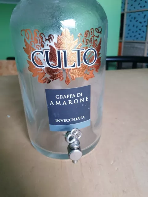 Bottiglia CATALANO 2 LITRI in vetro con TAPPO e RUBINETTO ORO
