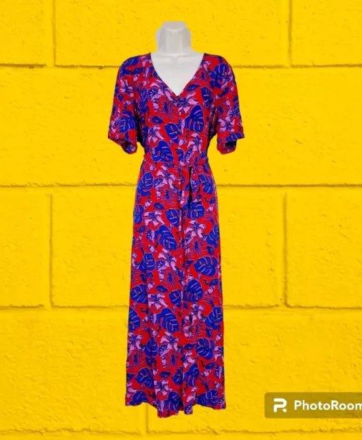 NEXT Maternity Blue Floral Print  Midi Shirt Dress Size 14 BNWT RRP £36 Summer