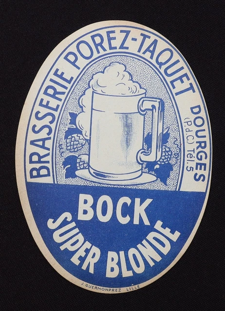 Ancienne étiquette Alcool France BN180315 Bière Bock Erhille Aire Sur la Lys 2