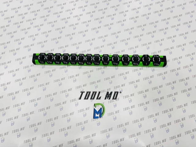 thumbnail image 2 of Snap-on LAS14MG Magnetic Socket Rail - 1/4 Inch Drive, Green, Extreme Holder 2 of 6