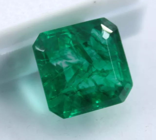 9 Ct Natural Untreated Green Square Colombian Emerald CERTIFIED Loose Gemstone