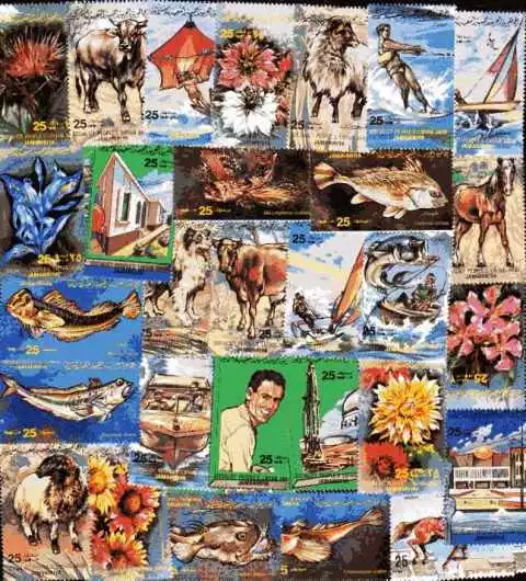 LIBYE collections de 25 à 300 timbres différents