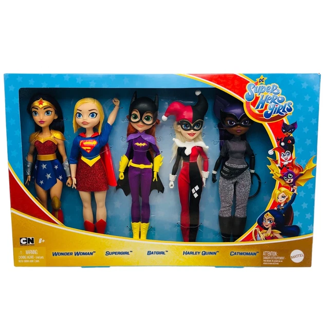 DC SUPER HERO Girls 5 Pack Batgirl Wonder Woman Supergirl Harley Quinn