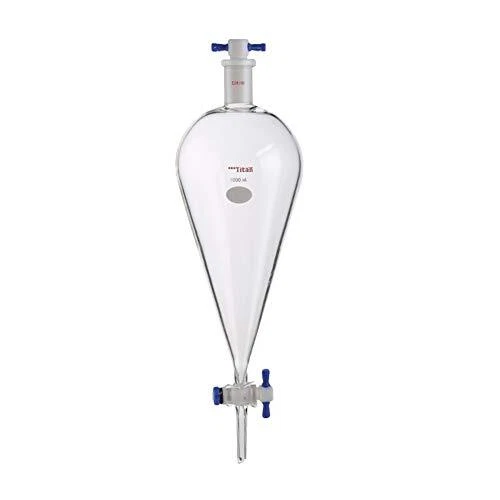 Adamas-Beta Borosilicate Glass 1000ml Heavy Wall Conial Separatory Funnel wit...
