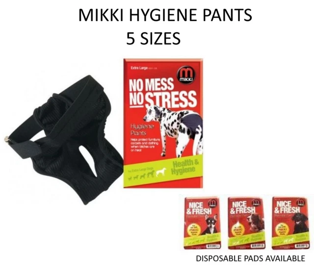 Mikki Dog Hygiene Pants No Mess No Stress For Dogs Bitches On Heat In Season