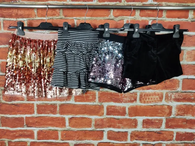Girls Bundle Age 6-7 Years Next M&S Skirt Shorts Sequin Sparkle Party Kids 122Cm