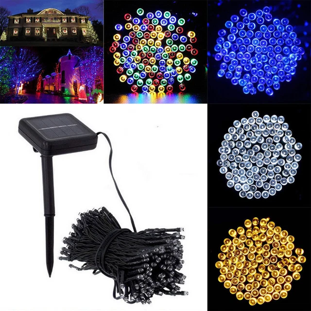 Solar Christmas Lights Fairy Outdoor Garden Waterproof Party Xmas Decor Lamp