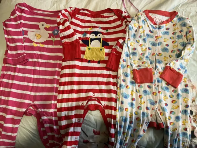 Frugi & Piccalilly Cotton Sleepsuits Rompers Bundle 18-24 Months Girls