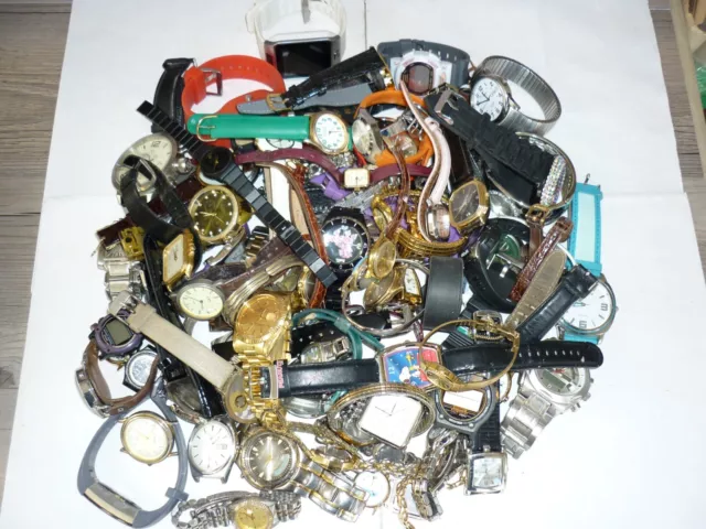 Big Mixed Assorted Watch Lot For Parts Repair 8 Lbs Modern Fashion Vintage