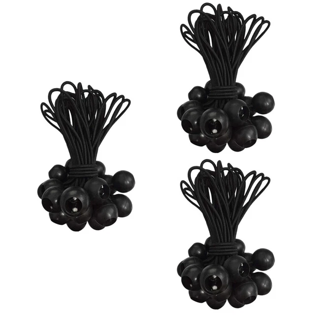 45 Pcs Tarp Elastic String Black Bungee Cords Camping Accessories Tent