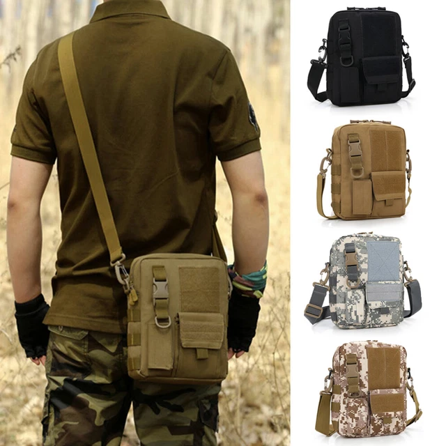Mens Tactical Molle Sling Shoulder Bag Small Messenger Crossbody Bag Work Bag
