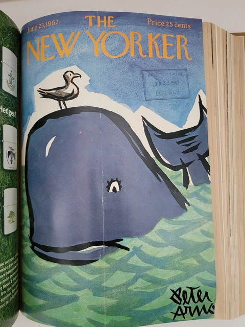 New Yorker May-Aug 1962 Bound Volume #38 14 Issues Steig & Peter Arno Covers Ads