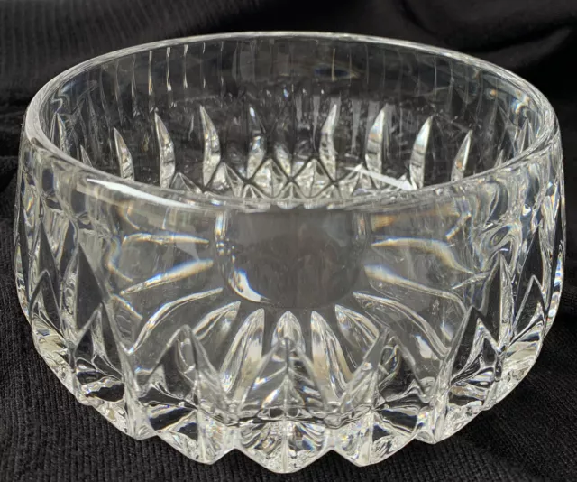 Vintage Gorham Althea Cut Lead Crystal Glass Serving Bowl  5 1/2” X 2 3/4” Heavy