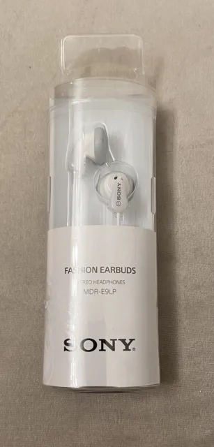 Sony Fashion Earbuds White In Ear Stereo Headphones Factory Sealed MDR-E9LP
