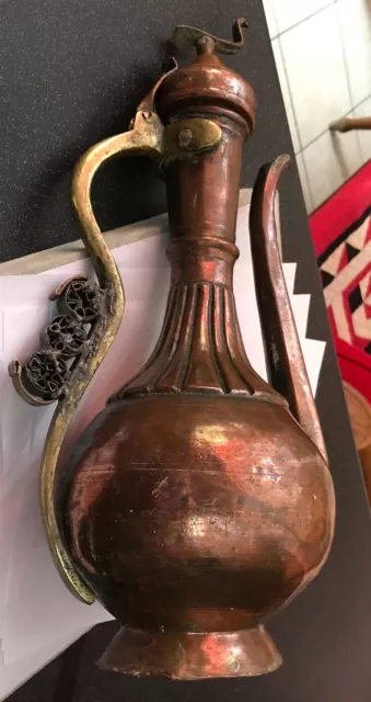 Antique Islamic Arabic Turkish Omani Bedhouin Dallah Copper Brass Coffee Tea Pot