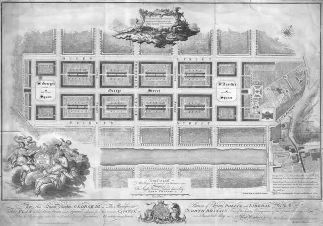 A4 Reprint of Maps Of Scotland - Streets of Edinburgh Circa 1707