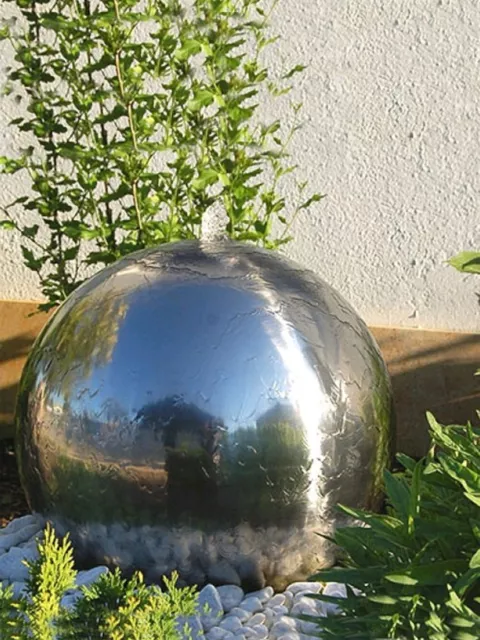 42cm Stainless Steel Ball Sphere Water Feature with LED Lights