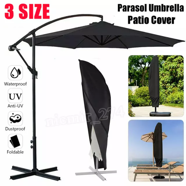 Extra Large Patio Cantilever Parasol Banana Umbrella Cover Waterproof 280CM