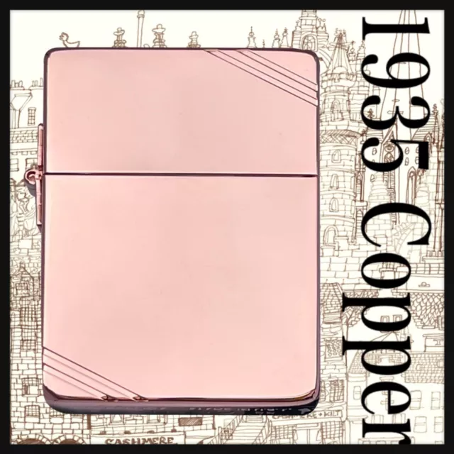 Zippo Oil Lighter 1935 Replica Copper Plain Pattern Japan New
