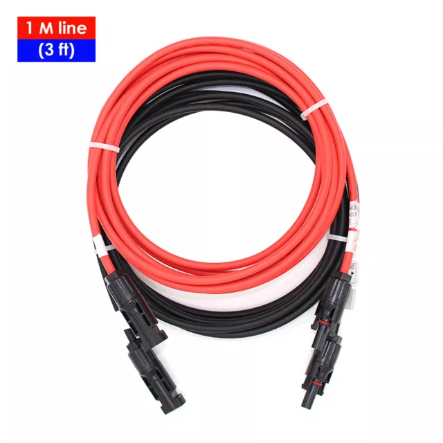 Solarkabel Verlängerungskabel rot schwarz 1m 4 mm² Stecker passt Solarstecker