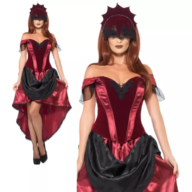 CL948 Venetian Temptress Womens Masquerade Burlesque Gothic Halloween  Costume