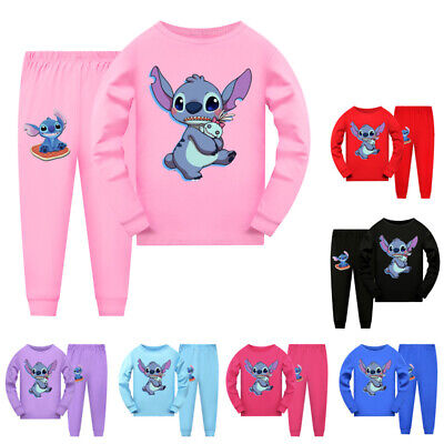 New Stitch Boys Girls Pyjamas Top+Pants Set Kids PJ Sleepwear Nightwear Outfits