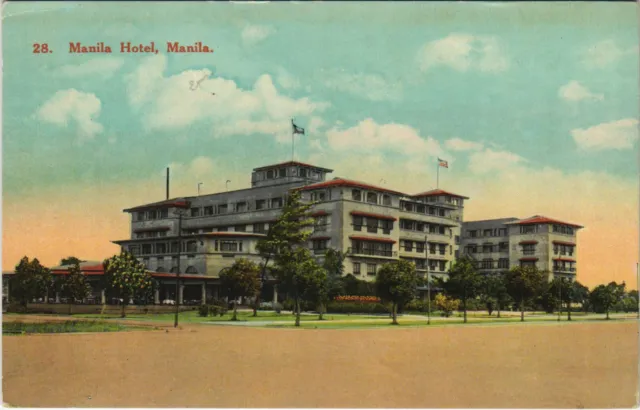 PC PHILIPPINES, MANILA, MANILA HOTEL, Vintage Postcard (b38855)