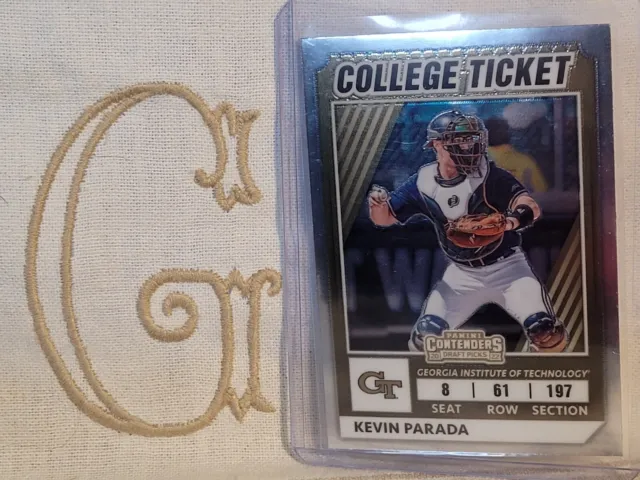 Kevin Parada, Mets, 2022 Panini Elite Extra College Tickets Optic CTO-6🇬