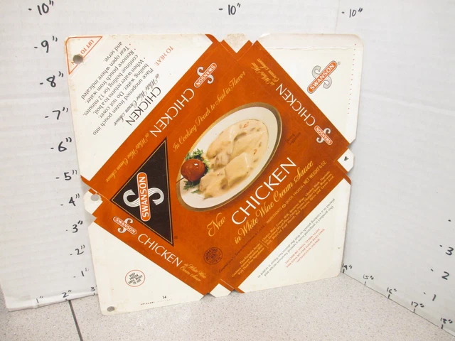 SWANSON 1960s CHICKEN white cream sauce TV dinner frozen food box