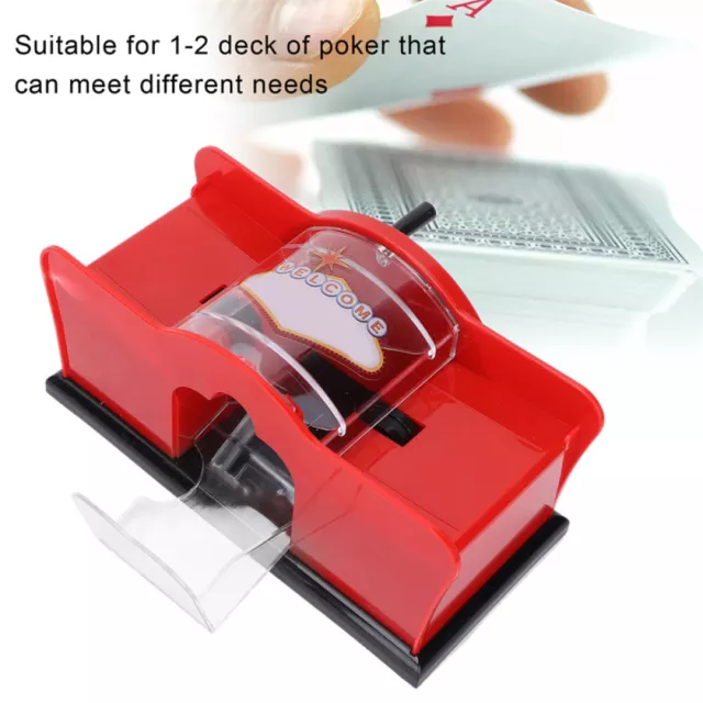 Deluxe 2 Deck Card Shuffler - Poker, Blackjack, Uno, Rummy - Easy Manual Shuffle