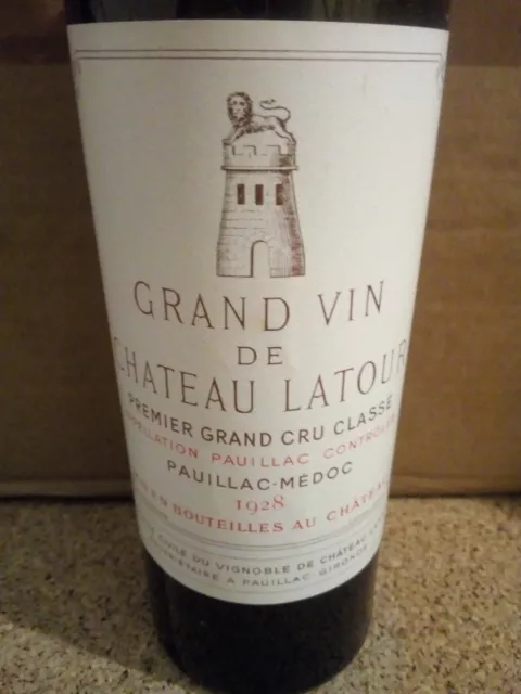 Château Latour 1928 grand Vin bouteille Vide empty étiquette collection wine 3