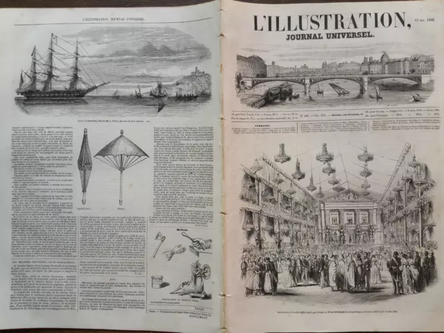 L' Illustration 1852 N 481 Decoration De La Salle De Bal A L' Ecole Militaire