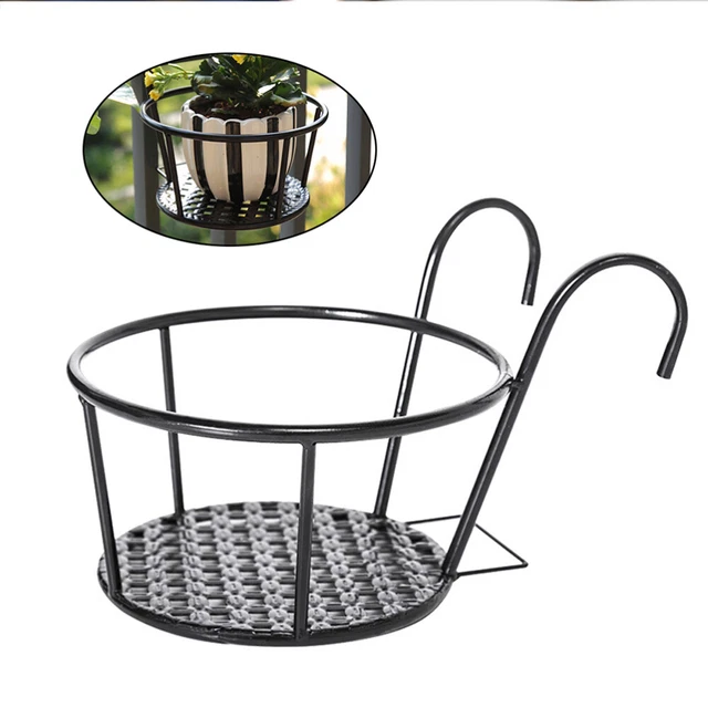 2PCS Outdoor-Pflanzgefäße Hängen Geländer Pflanzer Körbe Über Die Schiene