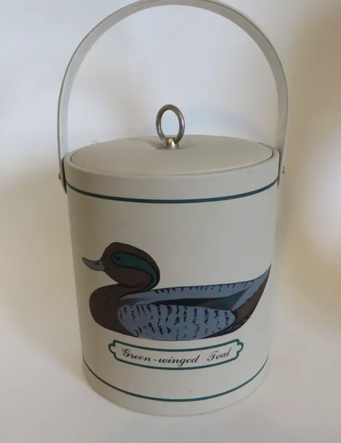 Vtg Georges Briard Duck Ice Bucket Green-Winged Teal MCM Decoy Mallard Signed