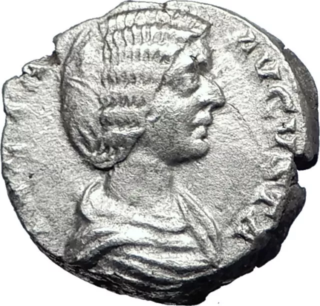 JULIA DOMNA Caracalla & Geta mother 209AD Silver Ancient Roman Coin JUNO i70069