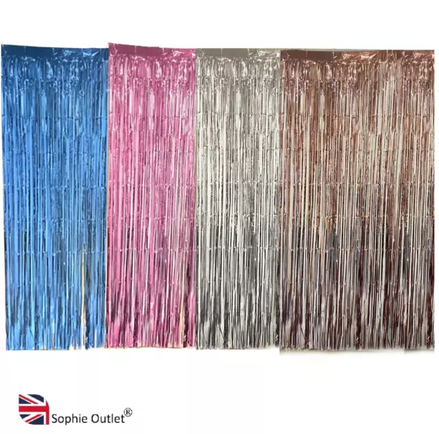 Tinsel Fringe Curtain Shiny Birthday Wedding Party Hanging Wall Door Decor UK