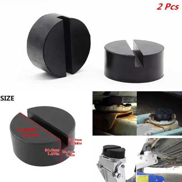 Car 75mm Slotted Rail Floor Jack Disk Pad Adapter Rubber For Pinch Weld JackPad