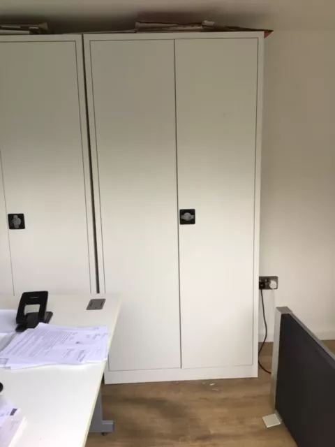 2 x Filing Cabinets Metal Office Storage Cupboard Lockable Used. Good condition