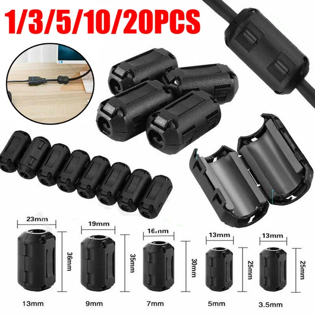 5/7/9/13MM FERRITE CABLE Clips Bead Choke Clamp Ring Core Coil RFI