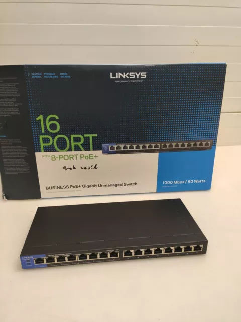Switch di rete Gigabit non gestito Linksys LGS116P-EU 16 porte (8 porte PoE+)