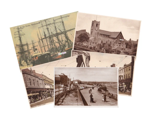 Vintage Original Topographical Postcards Of Old Sunderland, County Durham