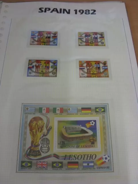 circa 1982 World Cup Spain,  5 Kingdom Of Lesotho Stamps, Taken From the World C