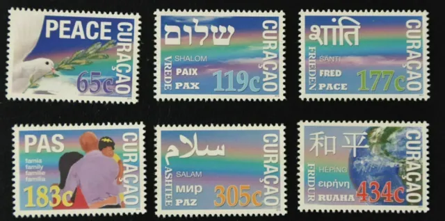 Curacao Netherlands Antilles 2014 Peace Dove Shalom Pax Paix Pace Stamps 6v