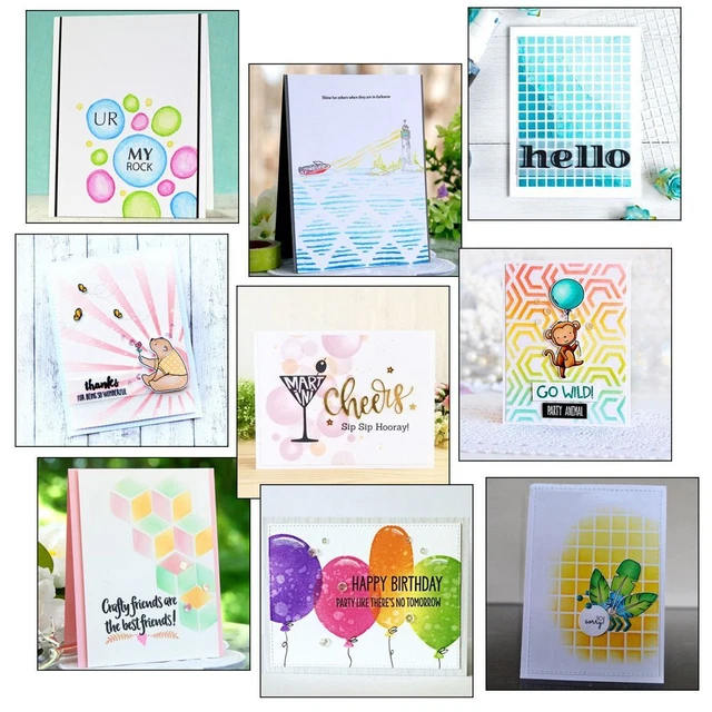 Set di 16 stencil per disegno e pittura, a forma geometrica, stencil per artigianato da parete, stencil riutilizzabili in plastica per dipingere su pareti, legno, mobili, decorazioni per la casa fai