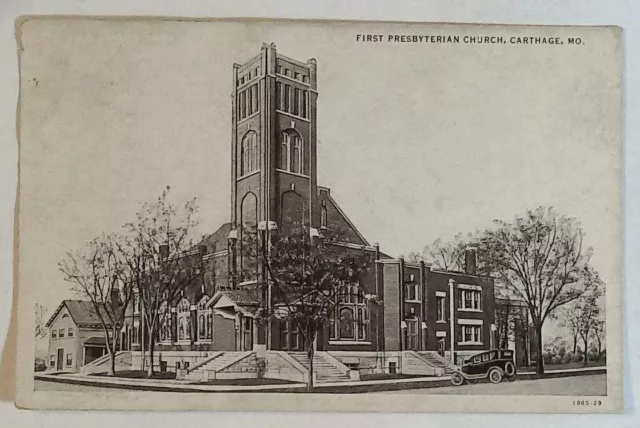 1st First Presbyterian Church Carthage Missouri MO 1920's Postcard Vintage A2